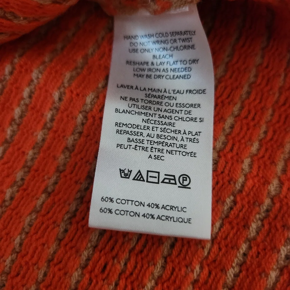 Free People Maisie Oversized Sweatshirt Camel Tangerine Combo Women's Size Small